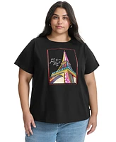 Karl Lagerfeld Paris Plus Color Eiffel Tower T-Shirt, Created for Macy's