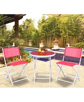 3 Pieces Patio Folding Bistro Set for Balcony or Outdoor Space