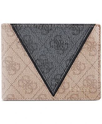 Guess Men's Quattro Patchwork Triangle Logo Wallet