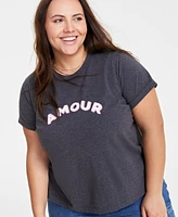 On 34th Trendy Plus Amour Graphic Crewneck T-Shirt, Created for Macy's