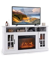 58'' Fireplace Tv Stands Media Consoles with 1400W Electric