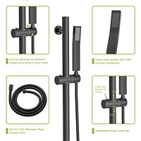 Streamdale Furniture 16" Rain Shower Head System, Adjustable Slide Bar, Oil Rubbed Bronze, Ceiling Mount - Oil