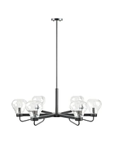 Streamdale Furniture Devon 6-Light Chandelier With Bowl Shaped Glass Shades