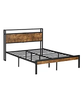 Streamdale Furniture Metal Platform Bed with Usb, Storage & Easy Assembly