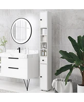 Streamdale Furniture 71" Tall White Storage Cabinet with Adjustable Shelves