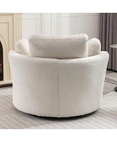 Streamdale Furniture Cozy Oversized Swivel Chair with Pillows for Living Room