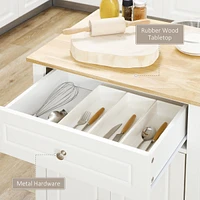 Streamdale Furniture Kitchen Island Cart with Drawer, Shelf, and Towel Racks