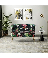 Hulala Home Contemporary Udine 47" Loveseat with Floral Patterns