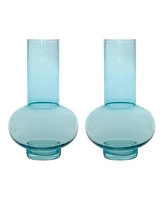 Slickblue Blue Glass Vase Set Elegant Home Decor Accent