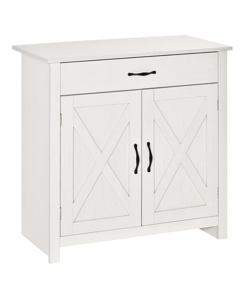 Homcom 32" Modern Farm Style Sideboard Storage Buffet Server Cabinet Organizer