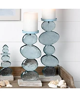 Slickblue Candle Holder (Set of 2) 11.5"H, 13.5"H Resin