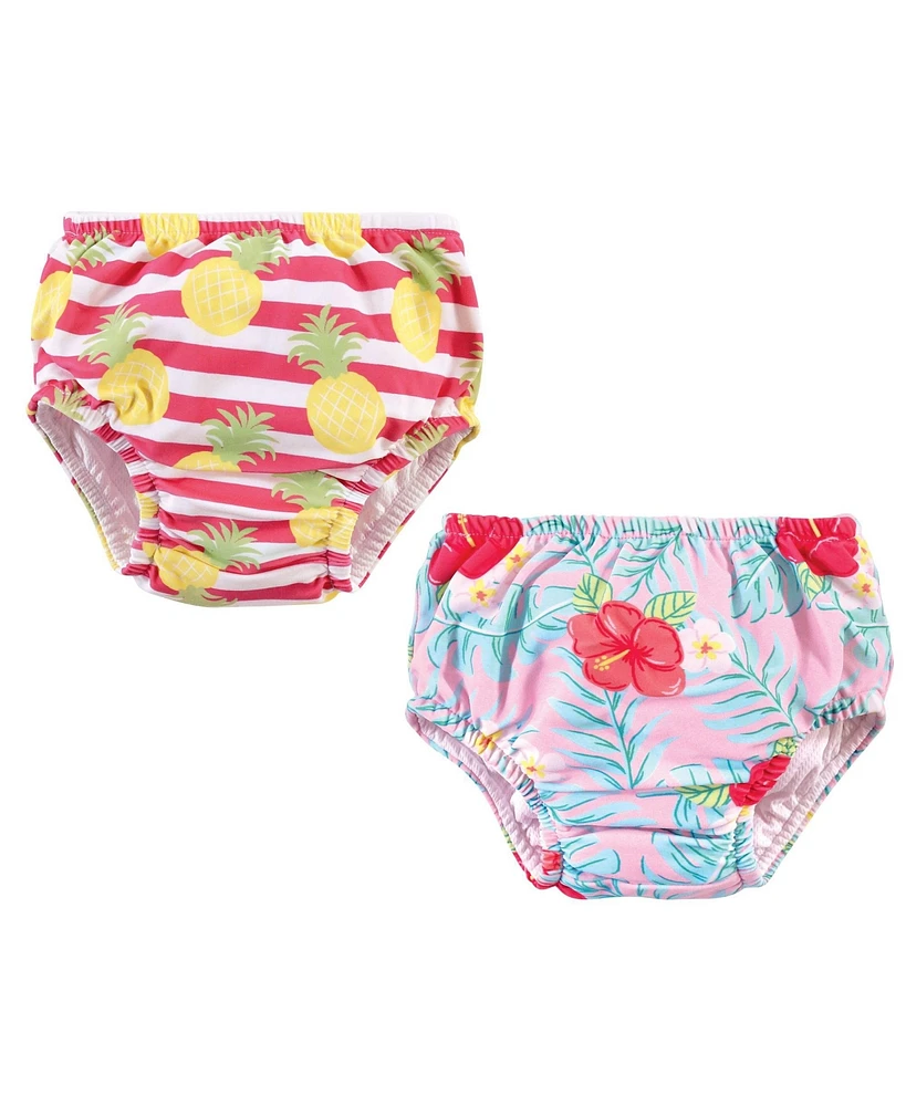 Hudson Baby Baby Girls Hudson Swim Diapers, Sea Shells, 0-6 Months