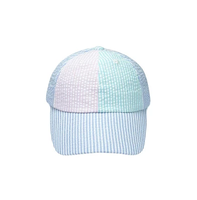 Bits & Bows Baby Multicolor Seersucker Baseball Hat