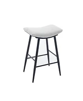 Simplie Fun Armless Modern Bar Stools Set of 2, Beige Gray+Pale Blue