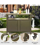 Premium 83 Gallon Grill Cart with Rust-Proof Chrome Finish