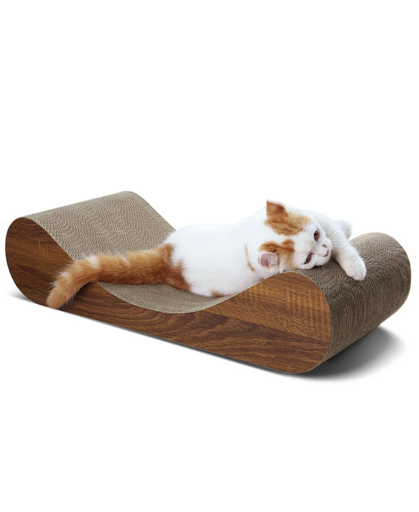 Simplie Fun ScratchMe Cat Scratcher Cardboard Lounge Bed, wood