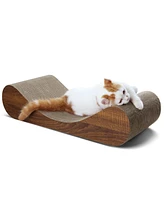 Simplie Fun ScratchMe Cat Scratcher Cardboard Lounge Bed, wood