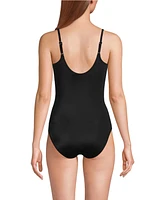 Lands' End Women's Tugless Thin Strap One Piece Swimsuit