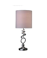 Streamdale Furniture 21.5-Inch Milo Abstract Brushed Silver Metal Table Lamp