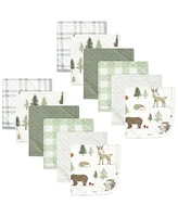 Hudson Baby 24Pc Quilted Cotton Washcloths, Forest Animals, One Size