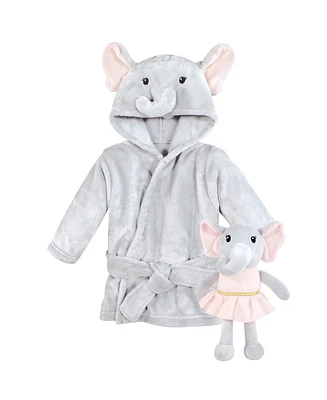 Hudson Baby Unisex Baby Plush Bathrobe and Toy Set, Dreamy Elephant Girl, One Size