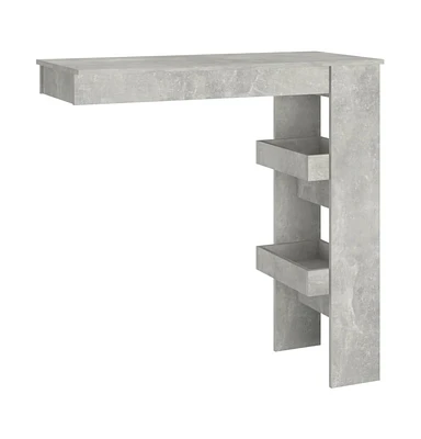 vidaXL Wall Bar Table Concrete Gray 40.2"x17.7"x40.7" Engineered Wood