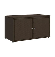 vidaXL Patio Storage Cabinet Brown 43.3"x21.7"x23.8" Poly Rattan