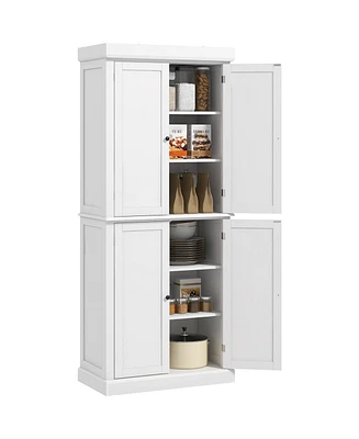 Homcom 72" Kitchen Pantry Storage Cabinet with 4 Doors,