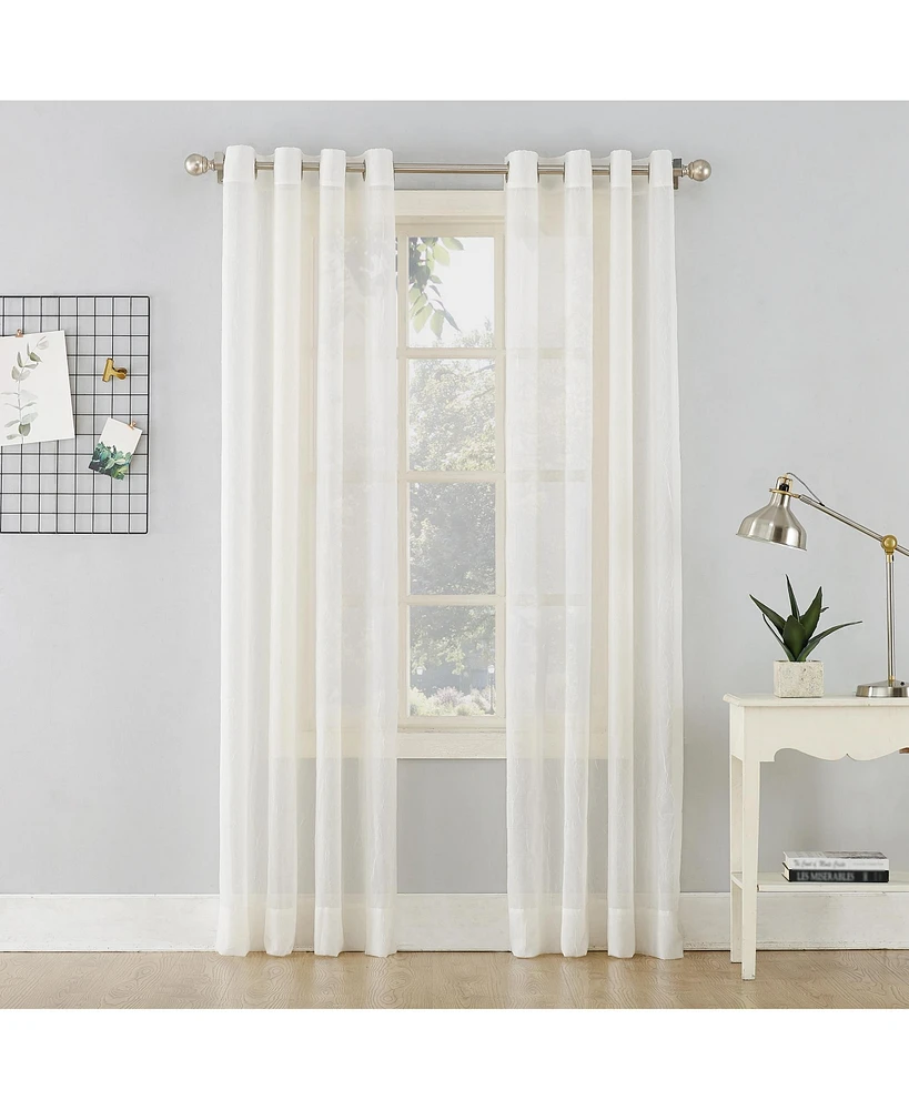 No. 918 Erica Crushed Voile Sheer Grommet Single Curtain Panel, 51" x 72"