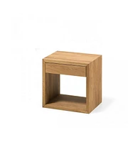 Woodek Stylish Oak Wooden Floating Nightstand With A Drawer And A Shelf