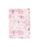 Hudson Baby Infant Girl Cotton Flannel Burp Cloths, Girl New Elephant 4-Pack, One Size