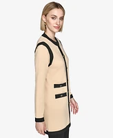 Karl Lagerfeld Paris Women's Contrast-Trim Button-Down Cardigan