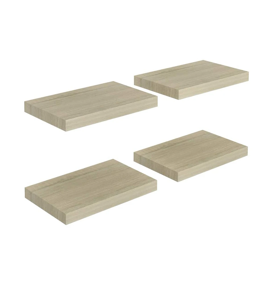 vidaXL Floating Wall Shelves pcs Oak 15.7"x9.1"x1.5" Mdf