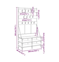 vidaXL Clothes Rack with Shoe Storage Smoked Oak