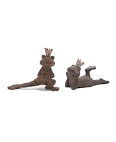 Slickblue Luxurious Lounging Frog Figurines - Set of 6 Garden Ornaments