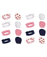 Hudson Baby Baby Girls 16Pc Headband and Scratch Mitten Set, Watermelon, 0-6 Months