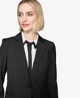 Karl Lagerfeld Paris Women's Pinstriped One-Button Blazer