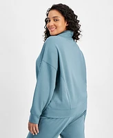 And Now This Trendy Plus Quarter-Zip Scuba Knit Pullover, Created for Macy's