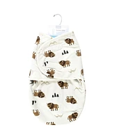 Hudson Baby Baby Boys Plush Faux Fur Swaddle Wrap, Wild Buffalo, 0-3 Months