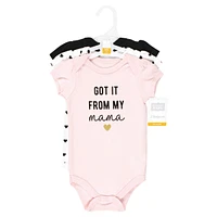 Hudson Baby Girls Cotton Bodysuits, Mama Heart, 0-3 Months