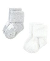 Hudson Baby Boys Cozy Chenille Newborn and Terry Socks