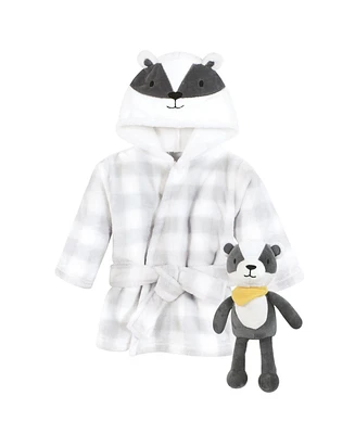 Hudson Baby Unisex Baby Plush Bathrobe and Toy Set