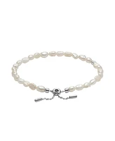 Skagen Women's Agnethe Pearl White Freshwater Pearl Slider Bracelet