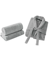 Christian Siriano Solid Bath Towel Set and Robe Gift Box