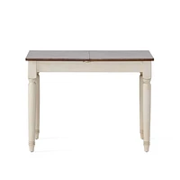 Clearwater Rectangular Sliding Top Table, Dark Oak and Cream, 29.5" x 29" x 49.88