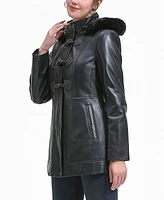 Bgsd Women's Flora Leather Toggle Coat