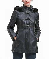 Bgsd Women's Flora Leather Toggle Coat