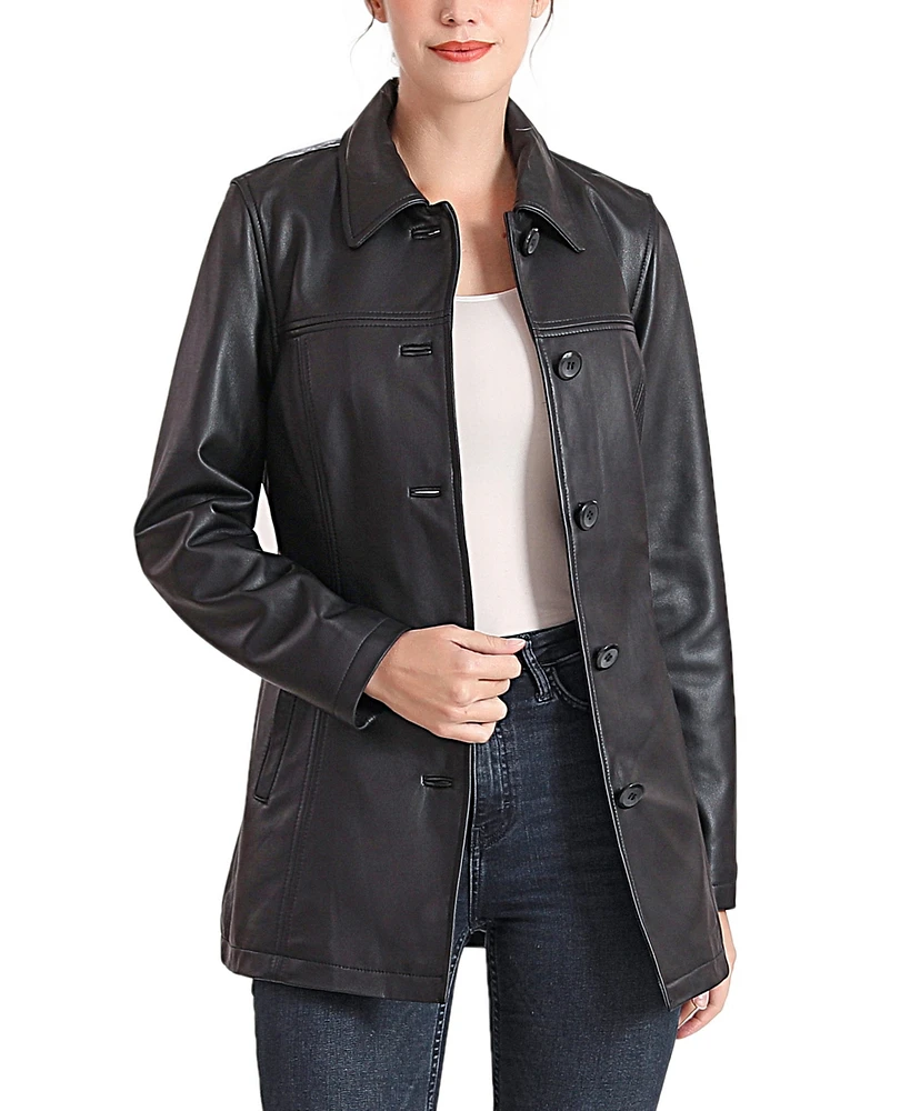 Bgsd Petite Evie Leather Car Coat