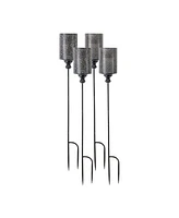 Slickblue Punched Metal Candle Holder Garden Stake (Set of 4)