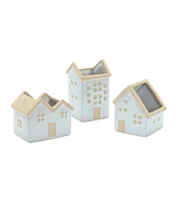 Slickblue Neutral Porcelain House Planter (Set of 3)